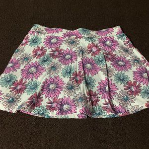 Girls White Flower Skort